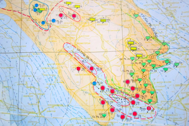Карта полезных ископаемых севера Донецкой области Карта полезных ископаемых севера Донецкой области