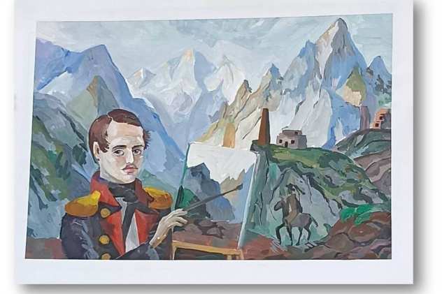 Работа победителя Конкурса в 2025 году в номинации Рисунок: Минаев Ян. Кавказские мотивы в творчестве Лермонтова: гора Казбек Работа победителя Конкурса в 2025 году в номинации Рисунок: Минаев Ян. Кавказские мотивы в творчестве Лермонтова: гора Казбек