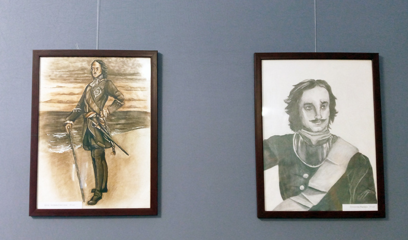 Портреты Петра I, выполнены Беляевой С., Лукьяновой В.